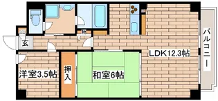 ライオンズマンション生田川東【7階】の間取り