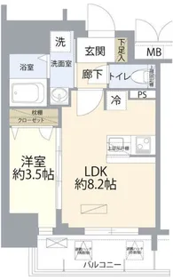 ディアレイシャス湊川公園【1002号室】の間取り