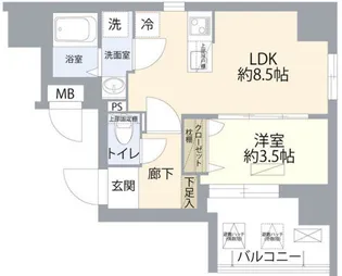 ディアレイシャス湊川公園【10階】の間取り