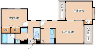 アランチャ花隈【503号室】の間取り