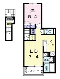 ヘリオス利休梅【203号室】の間取り