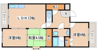 パークサイド名谷【401号室】の間取り