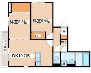 コーシェリ・アイ【1階】の間取り