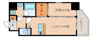 プレジオ神戸WEST【606号室】の間取り