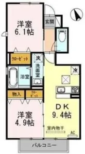 エルミタージュ【1階】の間取り