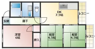 霞ヶ丘レジデンス【305号室】の間取り