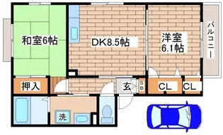 グランシード離宮前【201号室】の間取り