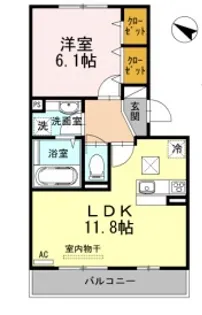 グランソレイユ南多聞台【2階】の間取り