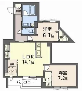 シャーメゾン甲子園口エスポアール【2階】の間取り