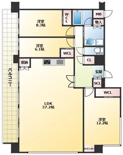 プレジオさくら夙川【8階】の間取り