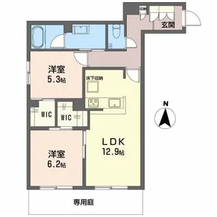 シャーメゾン潮見台【102号室】の間取り