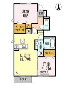 ソレーユコート【1階】の間取り