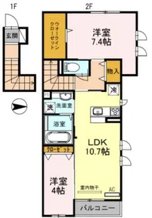 タウンコート五色山【2階】の間取り
