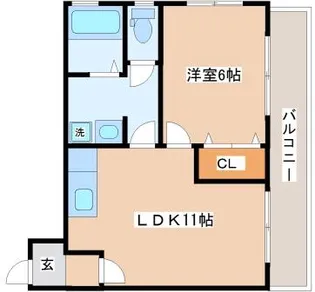 中塚マンション【402号室】の間取り