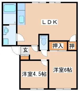 ド・ミール中野【2階】の間取り