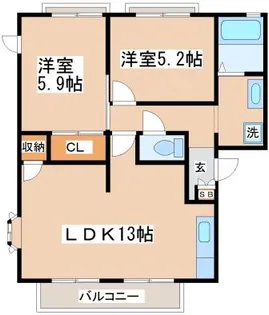 ハイツウッドル【1階】の間取り