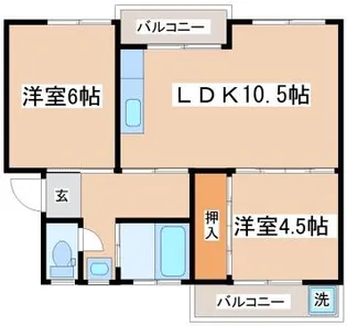 福田ハイツ【3階】の間取り