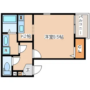インプレイス長田【2階】の間取り