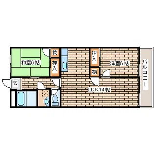 プレジオ王塚台【1階】の間取り