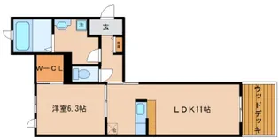 ヴィラージュ山手【2階】の間取り