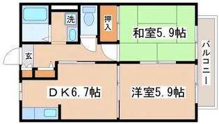 ボン・セジュール歌敷A棟【1階】の間取り