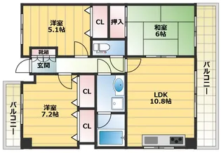 ボシュケ篠原【2階】の間取り