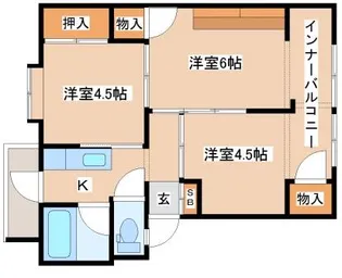 舞子片山団地 5号棟【1階】の間取り