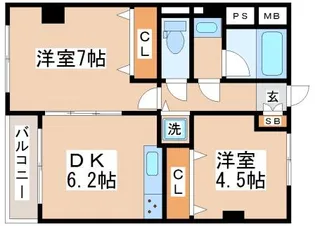 リアルテ霞ヶ丘【506号室】の間取り