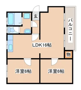 高倉台10団地44号棟【3階】の間取り