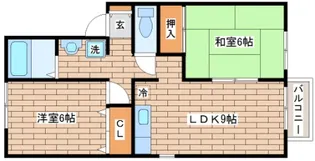 ヒルズ大谷II【1階】の間取り