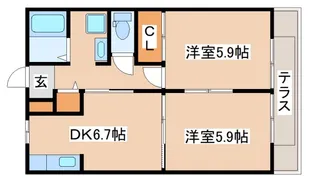 ファミリエ磯馴A【A103号室】の間取り