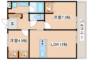 レバンス高取【4階】の間取り