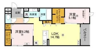 シーグレース浜甲子園【2階】の間取り