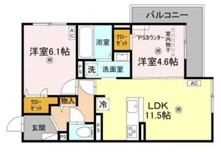 シーグレース浜甲子園【3階】の間取り