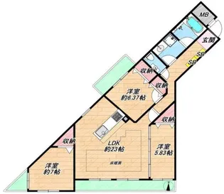 MESSAGE苦楽園三番町【3階】の間取り