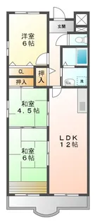 ラフィーネ甲子園【1階】の間取り