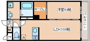 エスメラルダ谷上【3階】の間取り