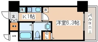 エステムプラザ神戸三宮ルクシア【13階】の間取り