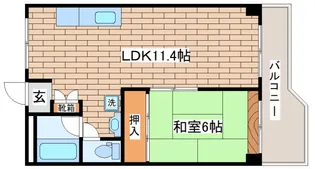 バッハレジデンス芦屋ウエスト【3階】の間取り