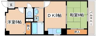 グレードタイム六甲【2階】の間取り