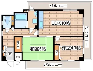 グランドエクセル東灘【4階】の間取り