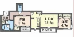 シャーメゾンガーデンズ六甲曾和【2階】の間取り