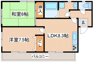 シャノアール甲南【2階】の間取り