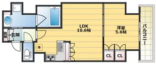 リーガル神戸三宮Ⅱ【10階】の間取り