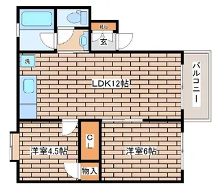 上野通ハイツ【2階】の間取り