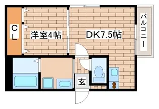 ルミエール西代B棟【1階】の間取り