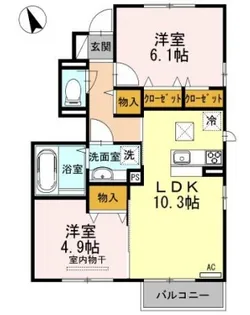 グランツ【102号室】の間取り