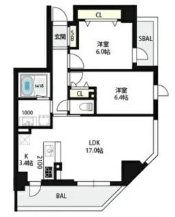 エーレックス西宮【4階】の間取り