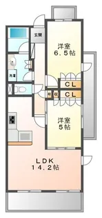 甲子園六石町ハイツ【2階】の間取り