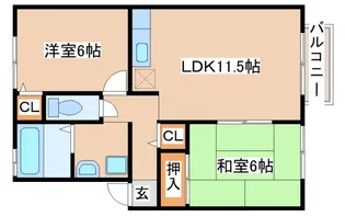 オーク東須磨【1階】の間取り